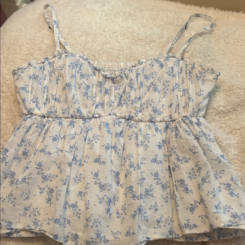 Floral Blue Hollister Tank Top